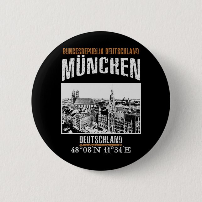 Munich 6 Cm Round Badge (Front)