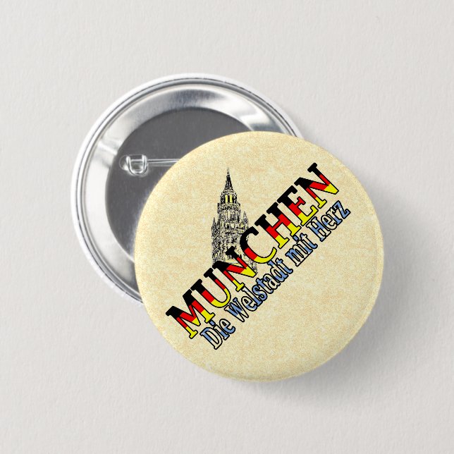 Munich Bavaria Germany 6 Cm Round Badge (Front & Back)