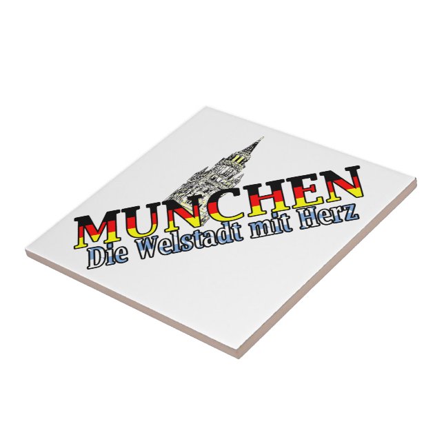 Munich Bavaria Germany Deutchland Munich Ceramic Tile (Side)