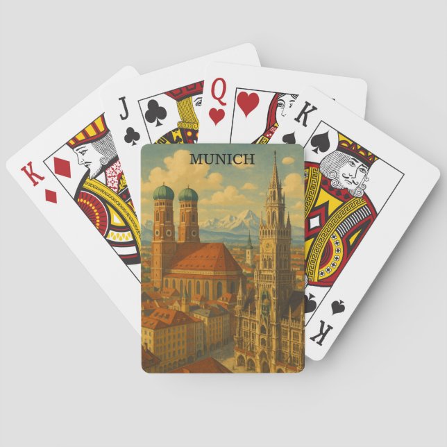 Munich Bavaria Germany Vintage Travel Playing Cards (Back)