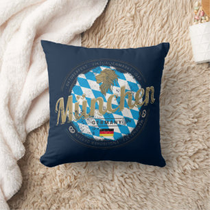 Munich Bavaria Vintage Oktoberfest Germany City Cushion