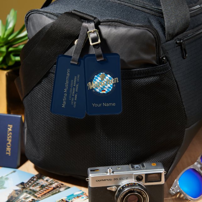 Munich Bavaria Vintage Oktoberfest Germany City Luggage Tag (Front & Back)