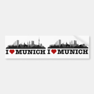 Munich City Skyline - car sticker