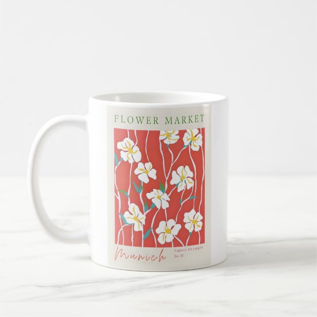 Munich Flower Market poster Coffee Mug (Left)