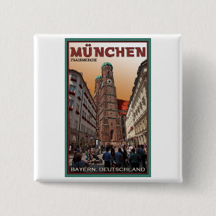 Munich - Frauenkirche 15 Cm Square Badge