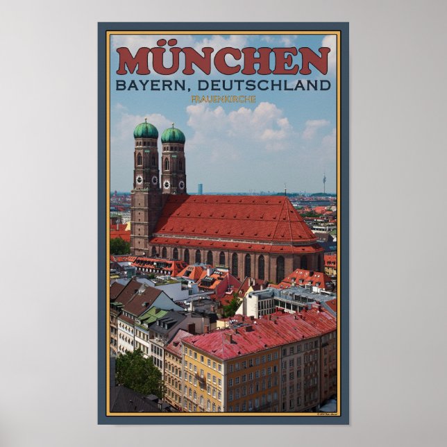 Munich Frauenkirche (Portrait) Poster (Front)