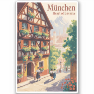 Munich Germany Bavaria Illustration Travel Art