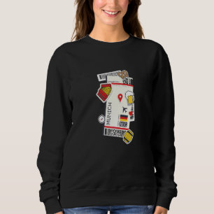 Munich Germany Boarding Pass Aeroplane Ticket Trav Sweatshirt