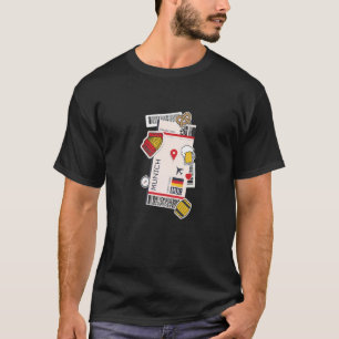 Munich Germany Boarding Pass Aeroplane Ticket Trav T-Shirt