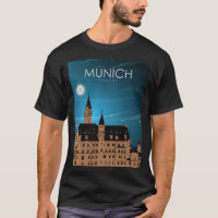 Munich Germany Caste Travel Poster at Night