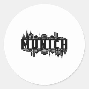 Munich Germany City Cityscape Cool Funny Gift Classic Round Sticker