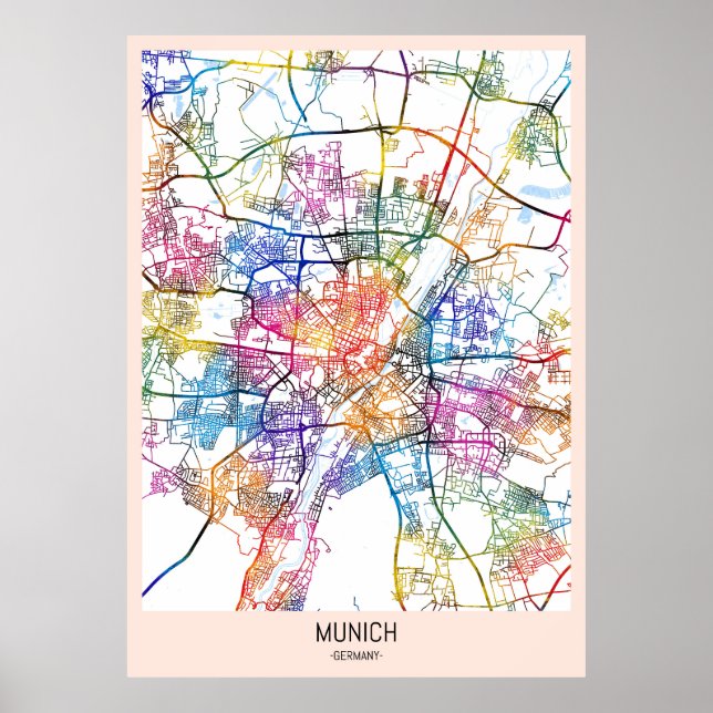 Munich Germany City Map Poster (Front)