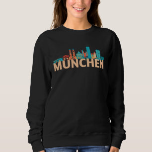 Munich Germany City Skyline Silhouette Outline Ske Sweatshirt