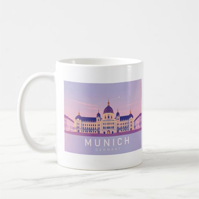 Munich Germany Pastel Travel Design Coffee Mug (Left)