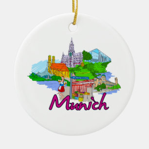 Munich - Germany.png Ceramic Ornament