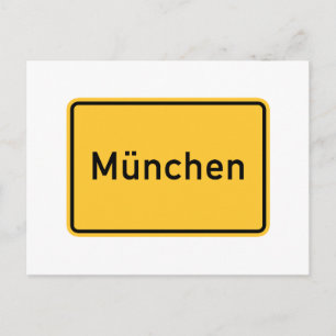 Munich, Germany Road Sign Postcard