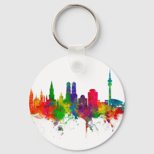 Munich Germany Skyline München Key Ring