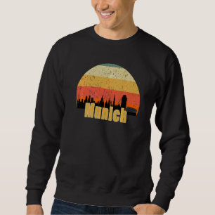 Munich Germany Skyline Silhouette Sunset I Love Mu Sweatshirt