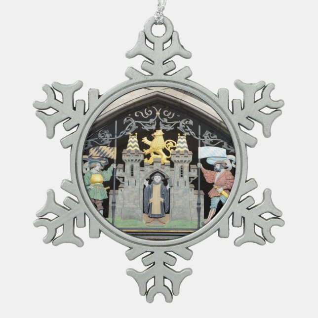 Munich, Germany Snowflake Pewter Christmas Ornament (Front)