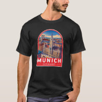 Munich Germany Travel Art Emblem