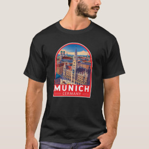 Munich Germany Travel Art Emblem T-Shirt