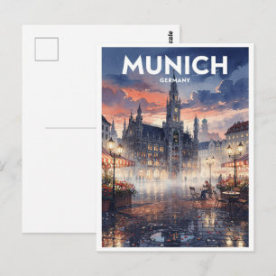 Munich Germany Vintage Travel Postcard