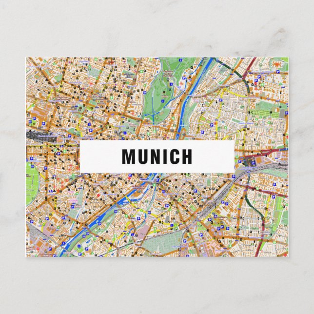 Munich map postcard (Front)