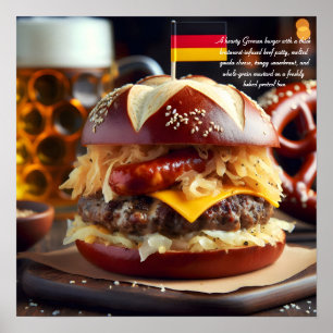 Munich Munchies: Brat Burger Bonanza Poster