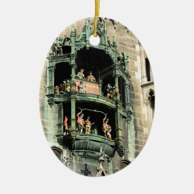 munich neues rathaus glockenspiel ceramic tree decoration (Front)