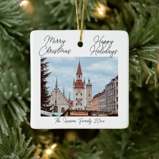 Munich Personalise Christmas Market Germany  Ceramic Ornament (Tree)