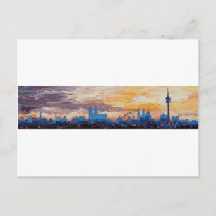 Munich Skyline At Dusk With Alps Postcard