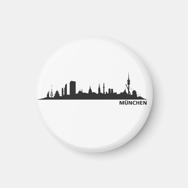 Munich Skyline refrigerator Magnet (Front)