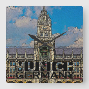 Munich Square Wall Clock