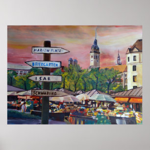 Munich Viktualienmarkt Poster