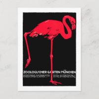 Munich Zoo Garden Flamingo Travel Art