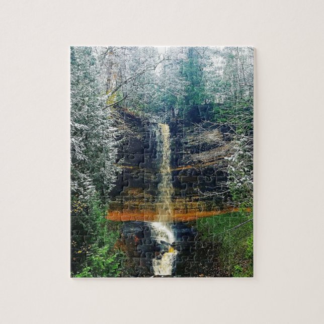 Munising Falls Upper Peninsula Michigan Jigsaw Puzzle (Vertical)