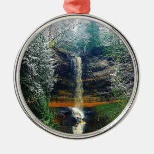 Munising Falls Upper Peninsula Michigan Metal Ornament