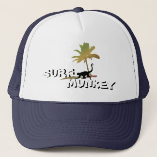 Munkey on the Beach design on trucker hat