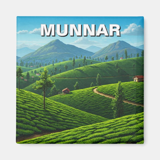 Munnar Kerala India Tea Plantation Magnet (Front)