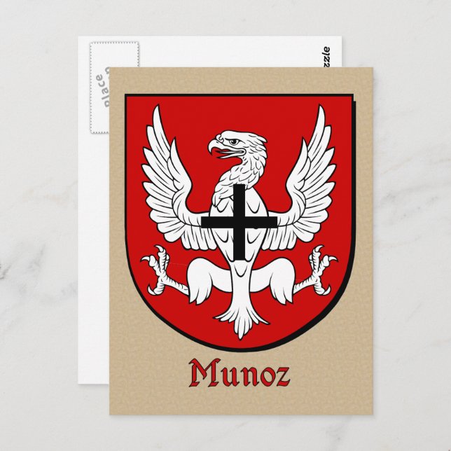 Munoz Ancestral Heraldic Shield Postcard (Front/Back)