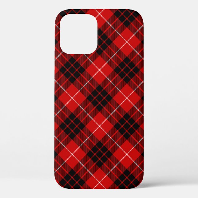 Munro clan tartan red black plaid Case-Mate iPhone Case (Back)