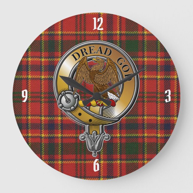 Munro Tartan & Badge Large Clock (Front)