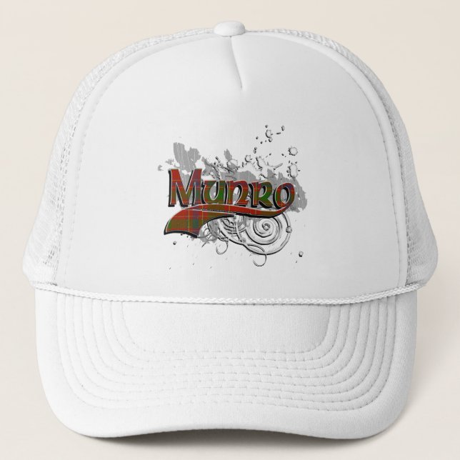 Munro Tartan Grunge Trucker Hat (Front)