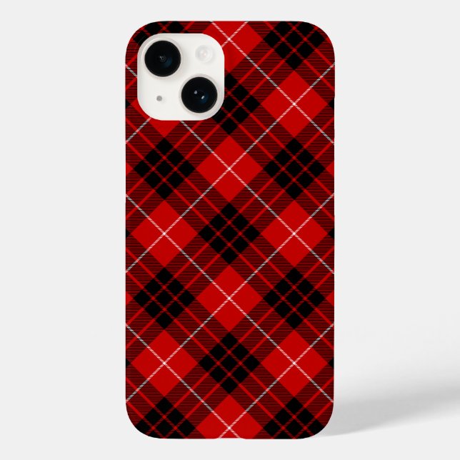 Munro tartan red black plaid Case-Mate iPhone case (Back)