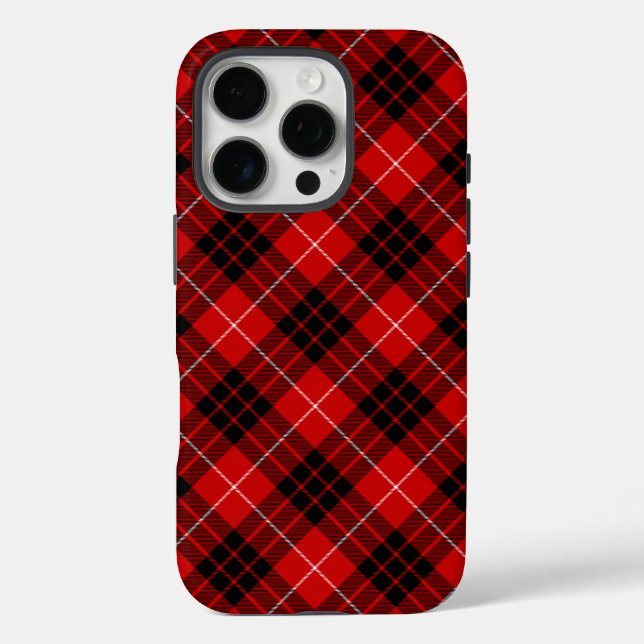 Munro tartan red black plaid Case-Mate iPhone case (Back)