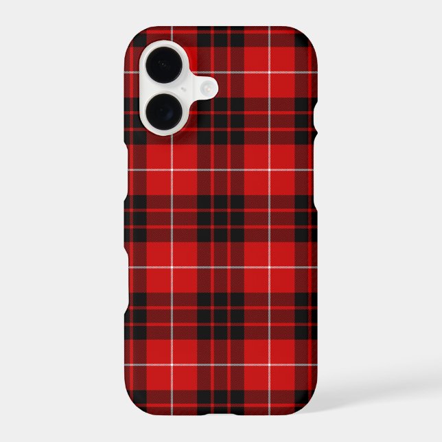 Munro tartan red black plaid iPhone case (Back)