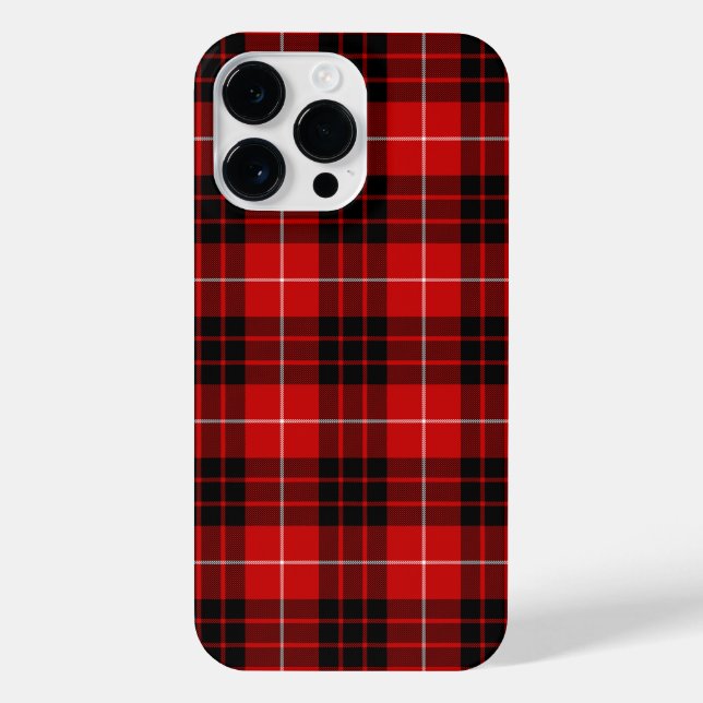 Munro tartan red black plaid iPhone case (Back)