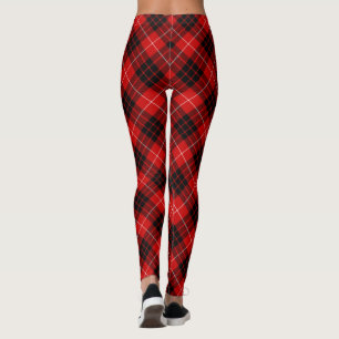 Munro tartan red black plaid leggings