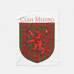 Munro Tartan Scottish Plaid Lion Rampant Fleece Blanket