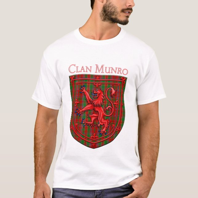 Munro Tartan Scottish Plaid Lion Rampant T-Shirt (Front)